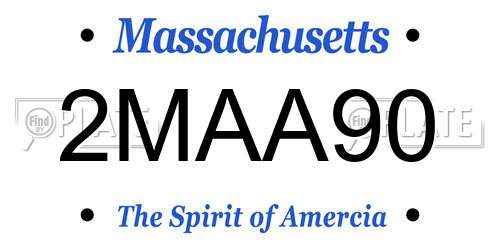 2MAA90 Massachusetts License Plate