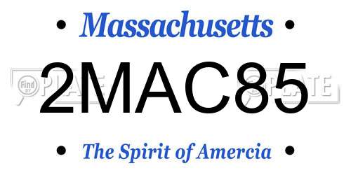 2MAC85 Massachusetts License Plate