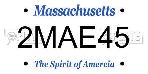 2MAE45 Massachusetts License Plate