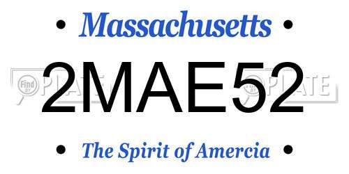 2MAE52 Massachusetts License Plate