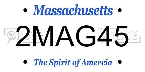 2MAG45 Massachusetts License Plate