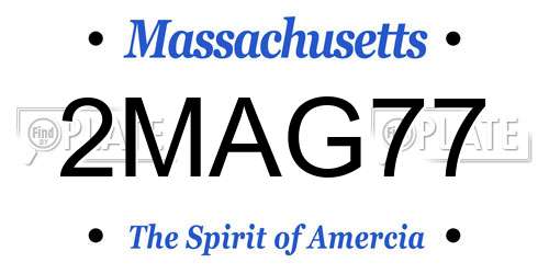 2MAG77 Massachusetts License Plate