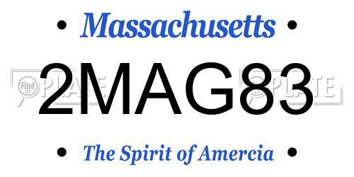 2MAG83 Massachusetts License Plate