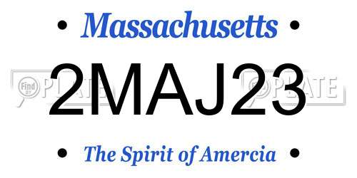 2MAJ23 Massachusetts License Plate