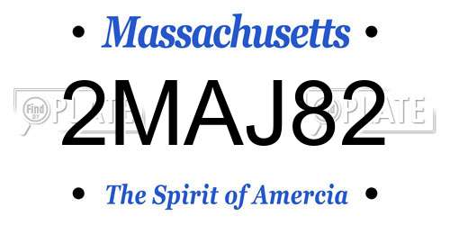 2MAJ82 Massachusetts License Plate