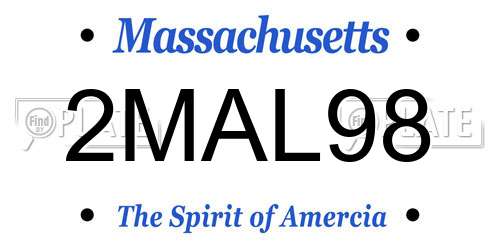 2MAL98 Massachusetts License Plate