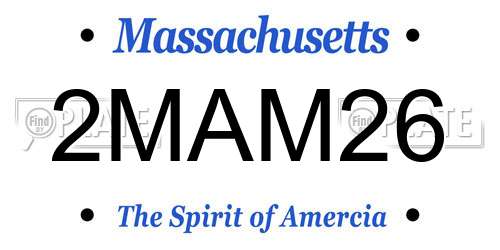 2MAM26 Massachusetts License Plate