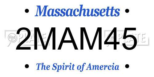 2MAM45 Massachusetts License Plate