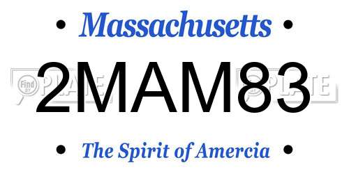 2MAM83 Massachusetts License Plate