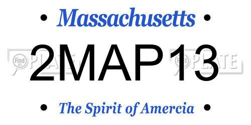 2MAP13 Massachusetts License Plate