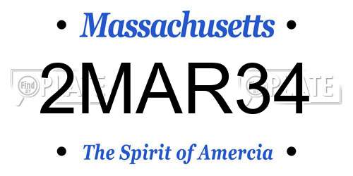 2MAR34 Massachusetts License Plate