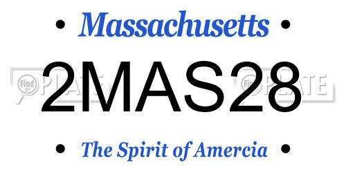 2MAS28 Massachusetts License Plate