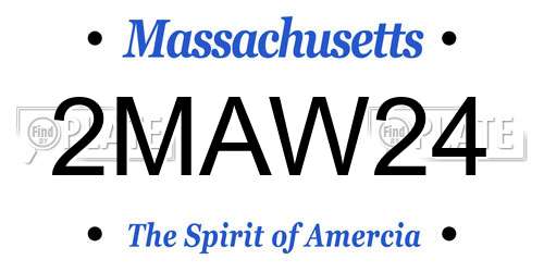 2MAW24 Massachusetts License Plate