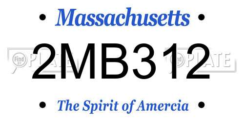2MB312 Massachusetts License Plate