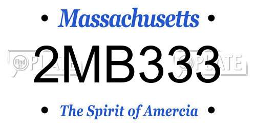 2MB333 Massachusetts License Plate