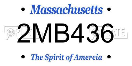2MB436 Massachusetts License Plate