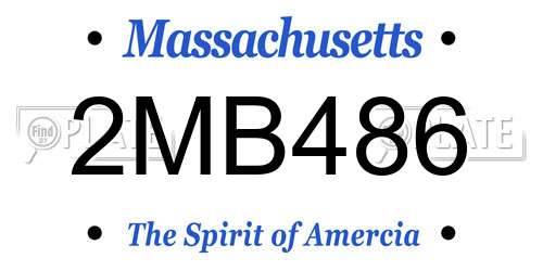 2MB486 Massachusetts License Plate