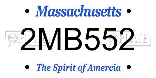 2MB552 Massachusetts License Plate