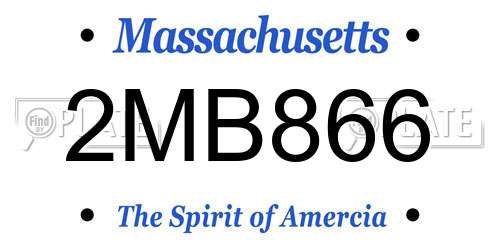 2MB866 Massachusetts License Plate