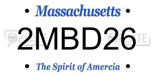 2MBD26 Massachusetts License Plate
