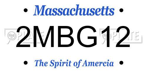 2MBG12 Massachusetts License Plate