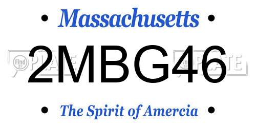 2MBG46 Massachusetts License Plate