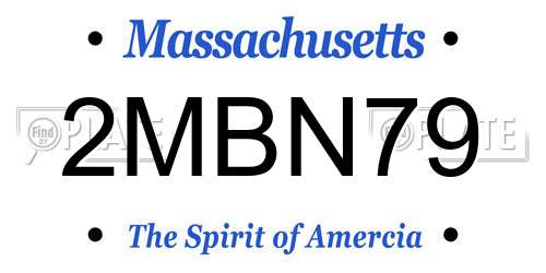 2MBN79 Massachusetts License Plate