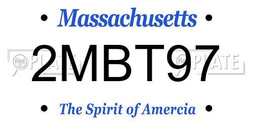 2MBT97 Massachusetts License Plate