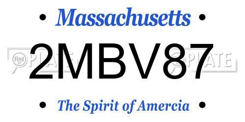 2MBV87 Massachusetts License Plate