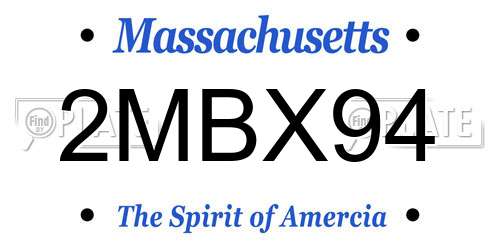2MBX94 Massachusetts License Plate