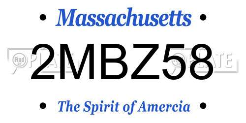 2MBZ58 Massachusetts License Plate