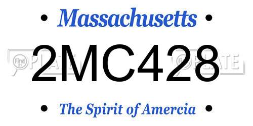 2MC428 Massachusetts License Plate