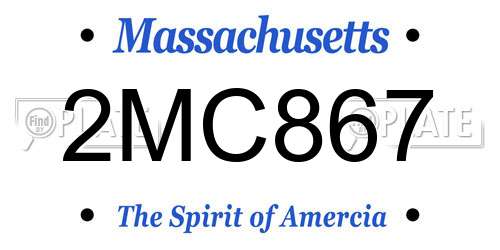 2MC867 Massachusetts License Plate