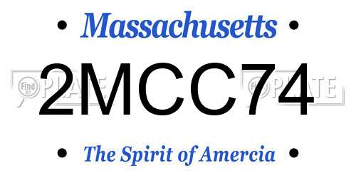 2MCC74 Massachusetts License Plate