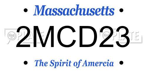 2MCD23 Massachusetts License Plate