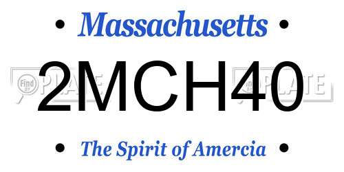 2MCH40 Massachusetts License Plate