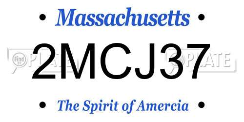 2MCJ37 Massachusetts License Plate