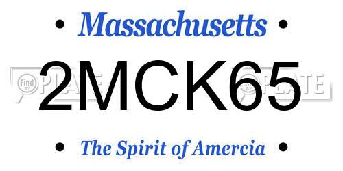 2MCK65 Massachusetts License Plate