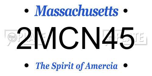 2MCN45 Massachusetts License Plate