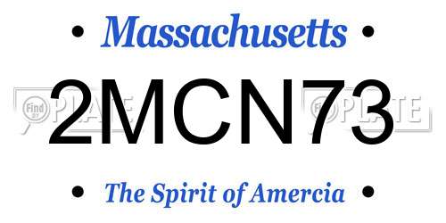 2MCN73 Massachusetts License Plate