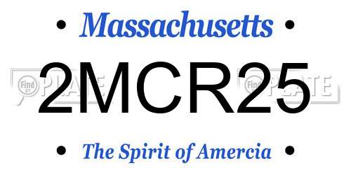 2MCR25 Massachusetts License Plate