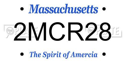 2MCR28 Massachusetts License Plate