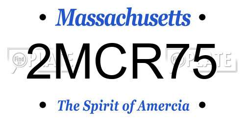2MCR75 Massachusetts License Plate