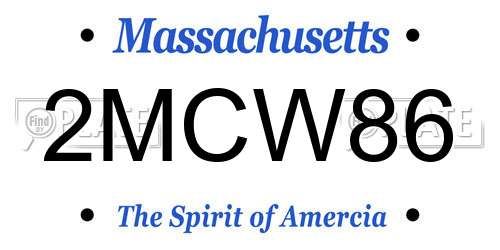 2MCW86 Massachusetts License Plate