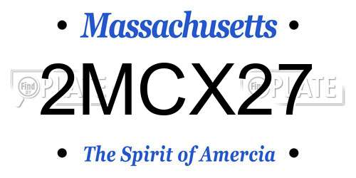 2MCX27 Massachusetts License Plate
