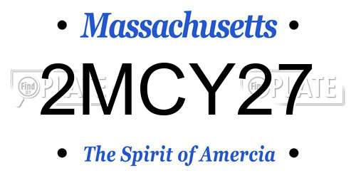 2MCY27 Massachusetts License Plate