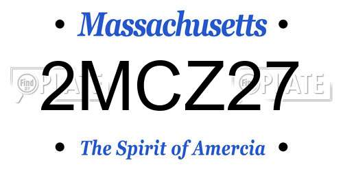 2MCZ27 Massachusetts License Plate