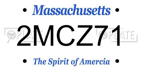 2MCZ71 Massachusetts License Plate