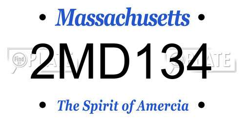 2MD134 Massachusetts License Plate