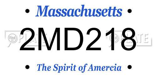 2MD218 Massachusetts License Plate